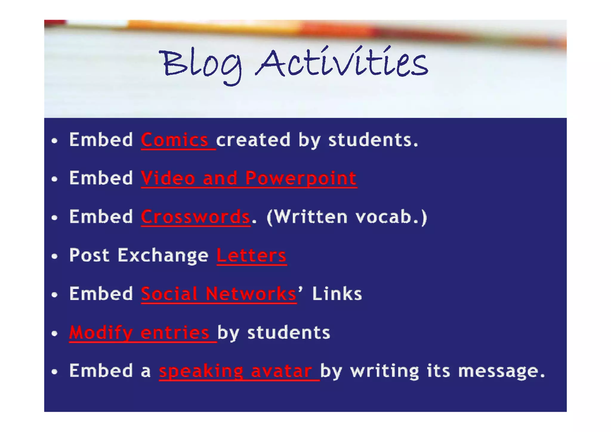 Blog Activities
 