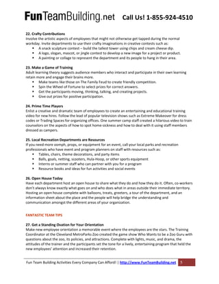 Fun teambuilding dot net 52 ways to have fun at work | PDF