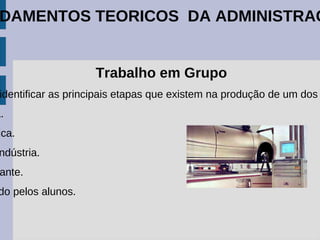 ADMINISTRADOR? FUNDAMENTOS TEORICOS  DA ADMINISTRAÇÃO 