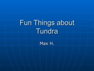 Fun Things about Tundra Max H. 
