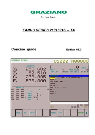 FANUC SERIES 21i/18i/16i – TA
Concise guide Edition 03.01
 