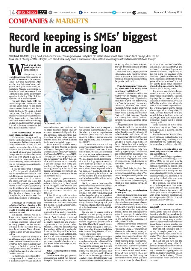 Businessday Interview On Smes
