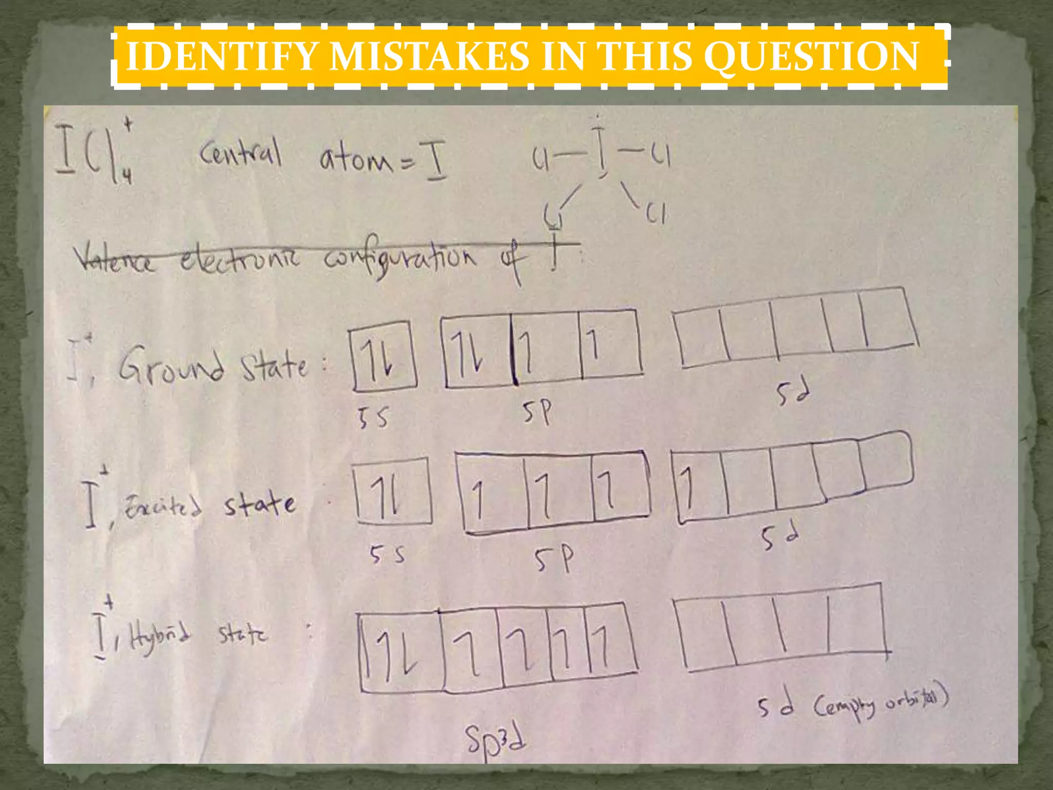IDENTIFY MISTAKES IN THIS QUESTION