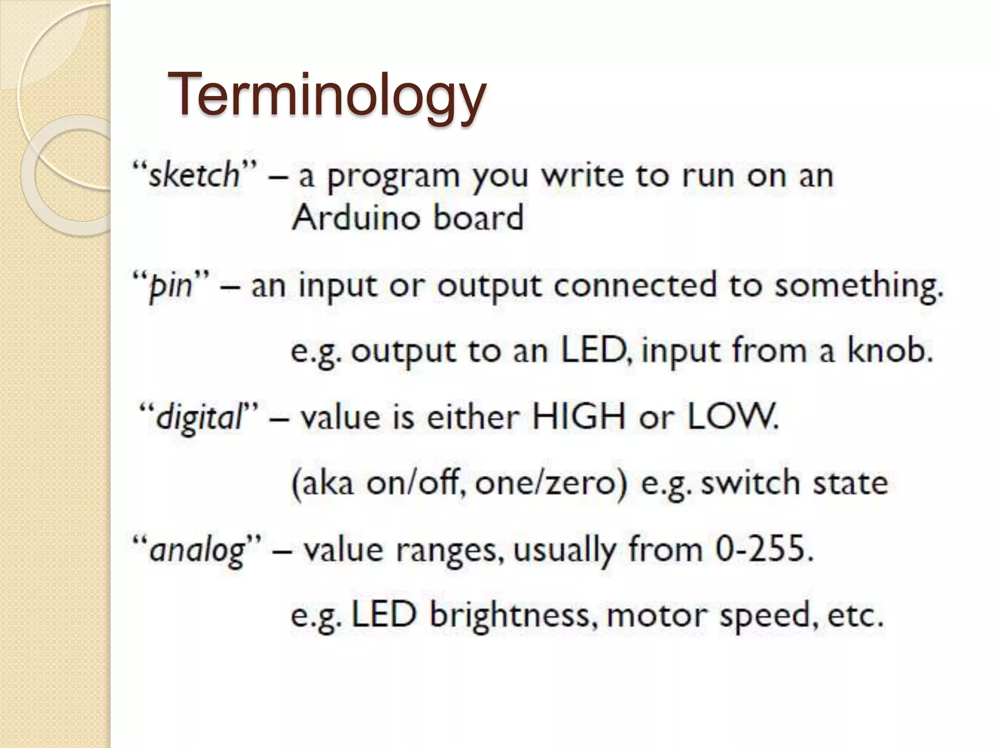 Terminology
 