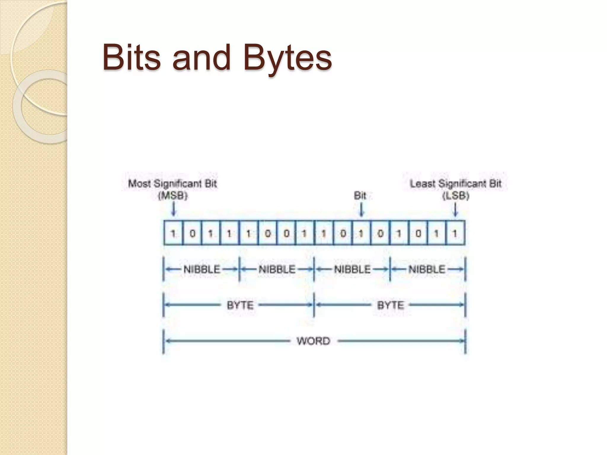 Bits and Bytes
 