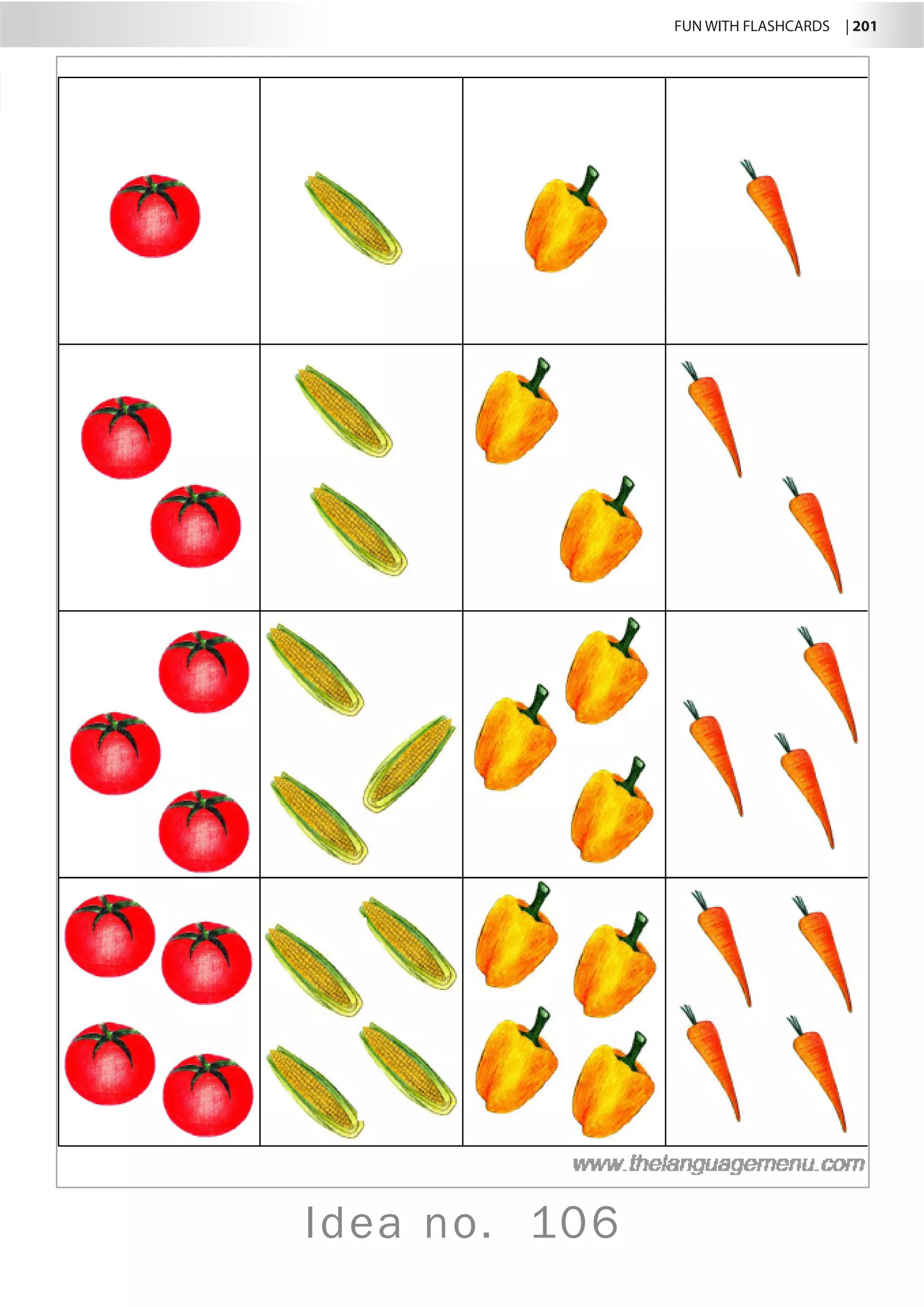 FUN WITH FLASHCARDS | 201
Idea no. 106
 