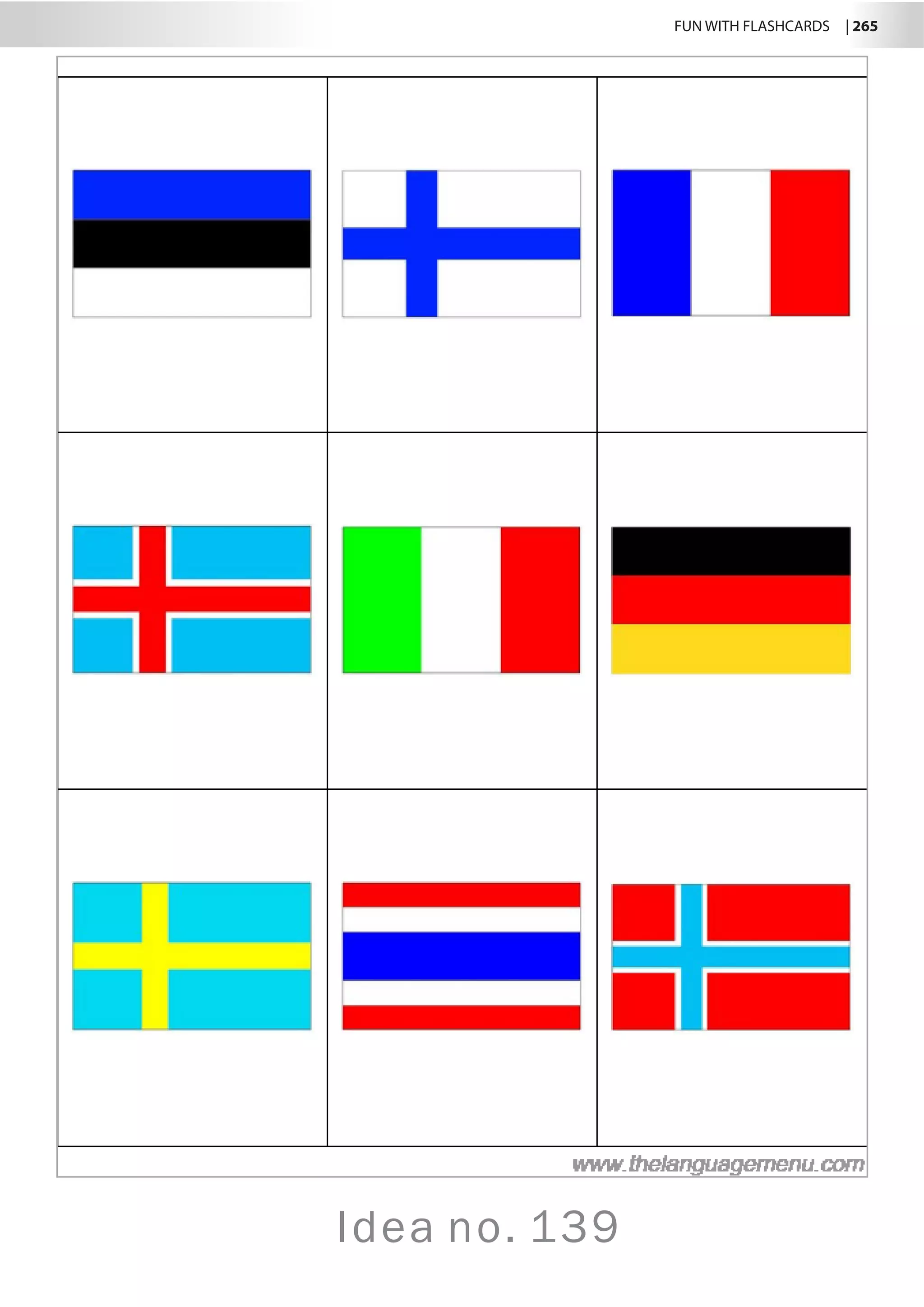 FUN WITH FLASHCARDS | 265
Idea no. 139
 