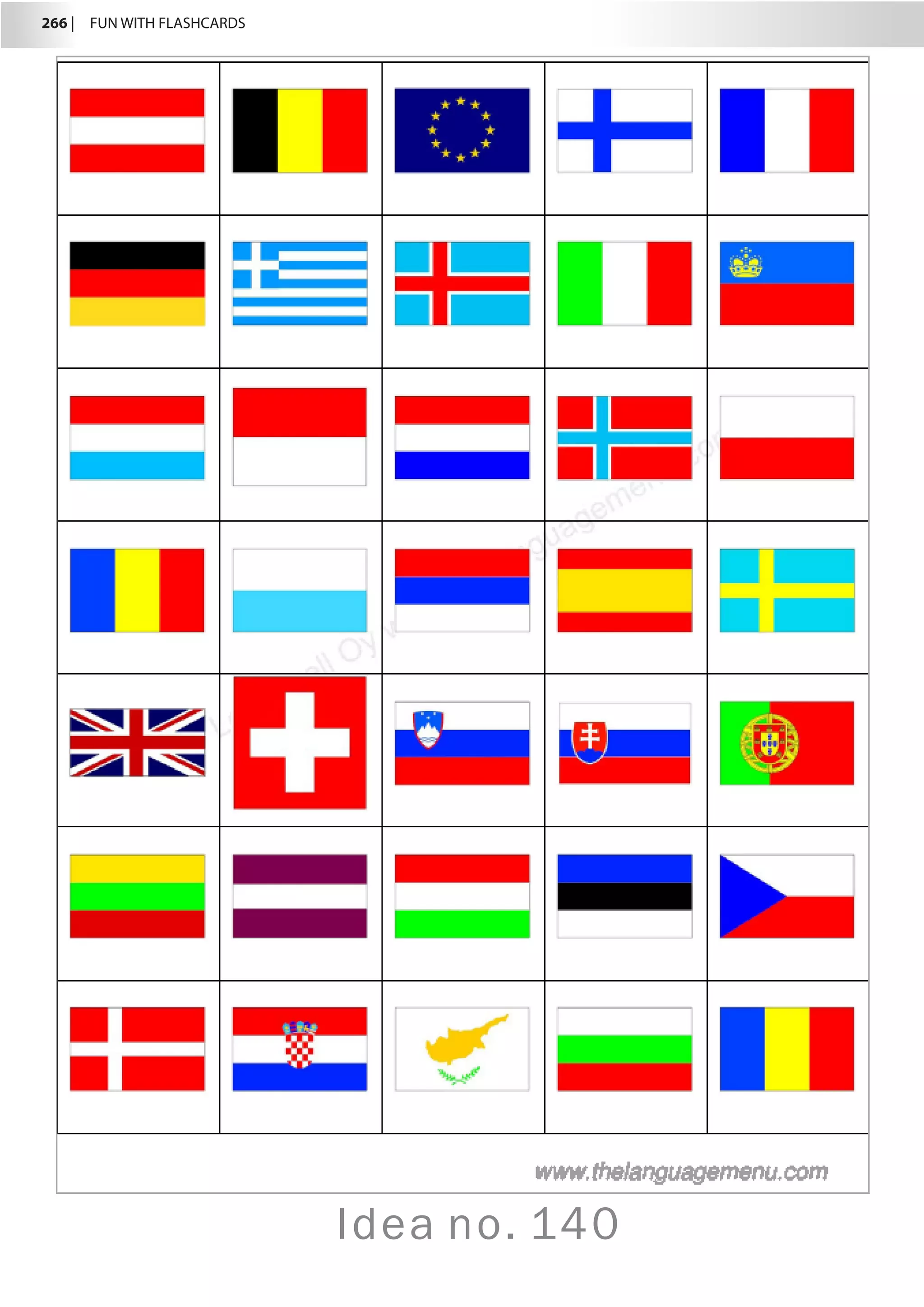 266 |  FUN WITH FLASHCARDS
Idea no. 140
 