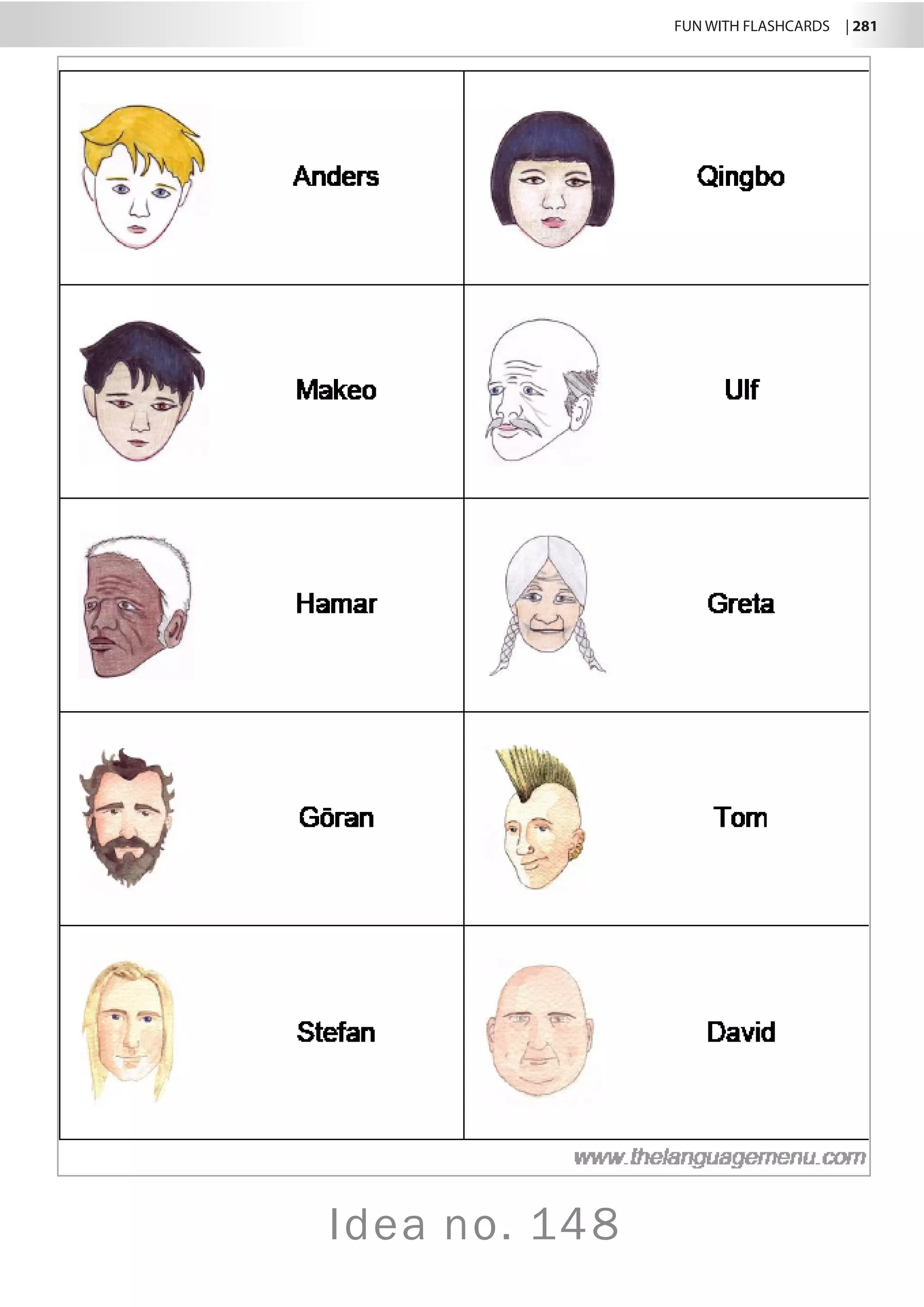 FUN WITH FLASHCARDS | 281
Idea no. 148
 