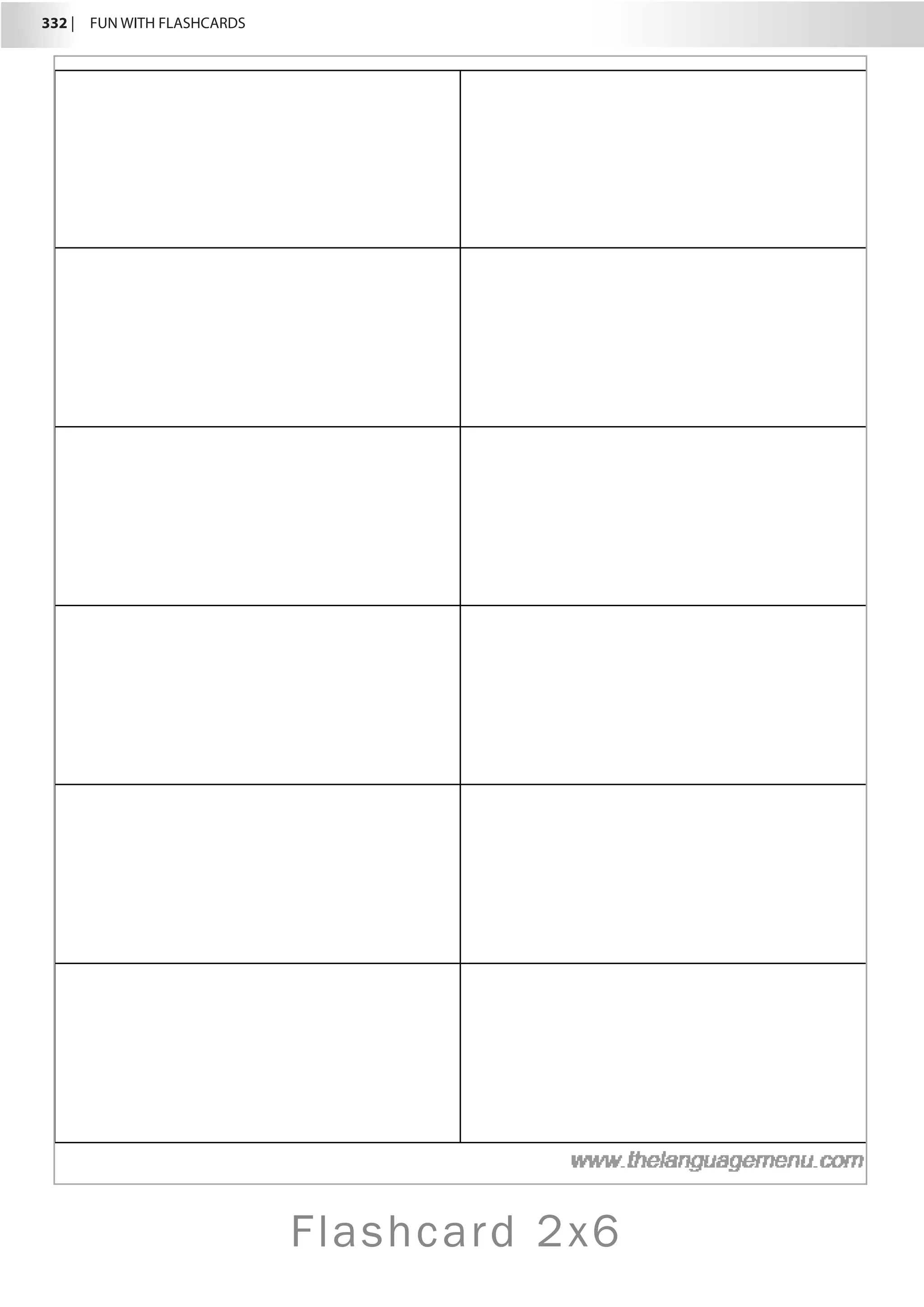 Flashcard 2x6
332 |  FUN WITH FLASHCARDS
 