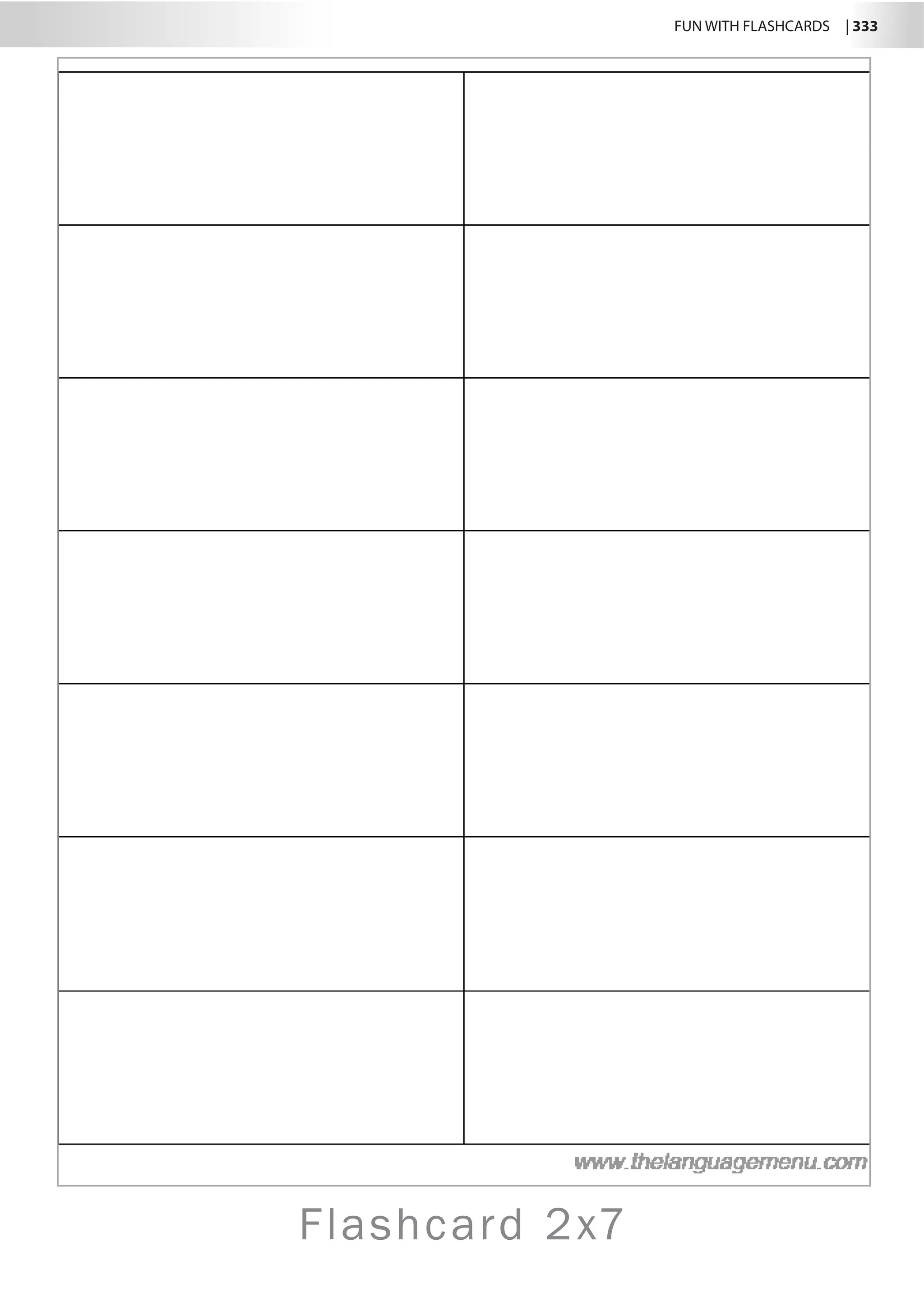 Flashcard 2x7
	 FUN WITH FLASHCARDS | 333
 