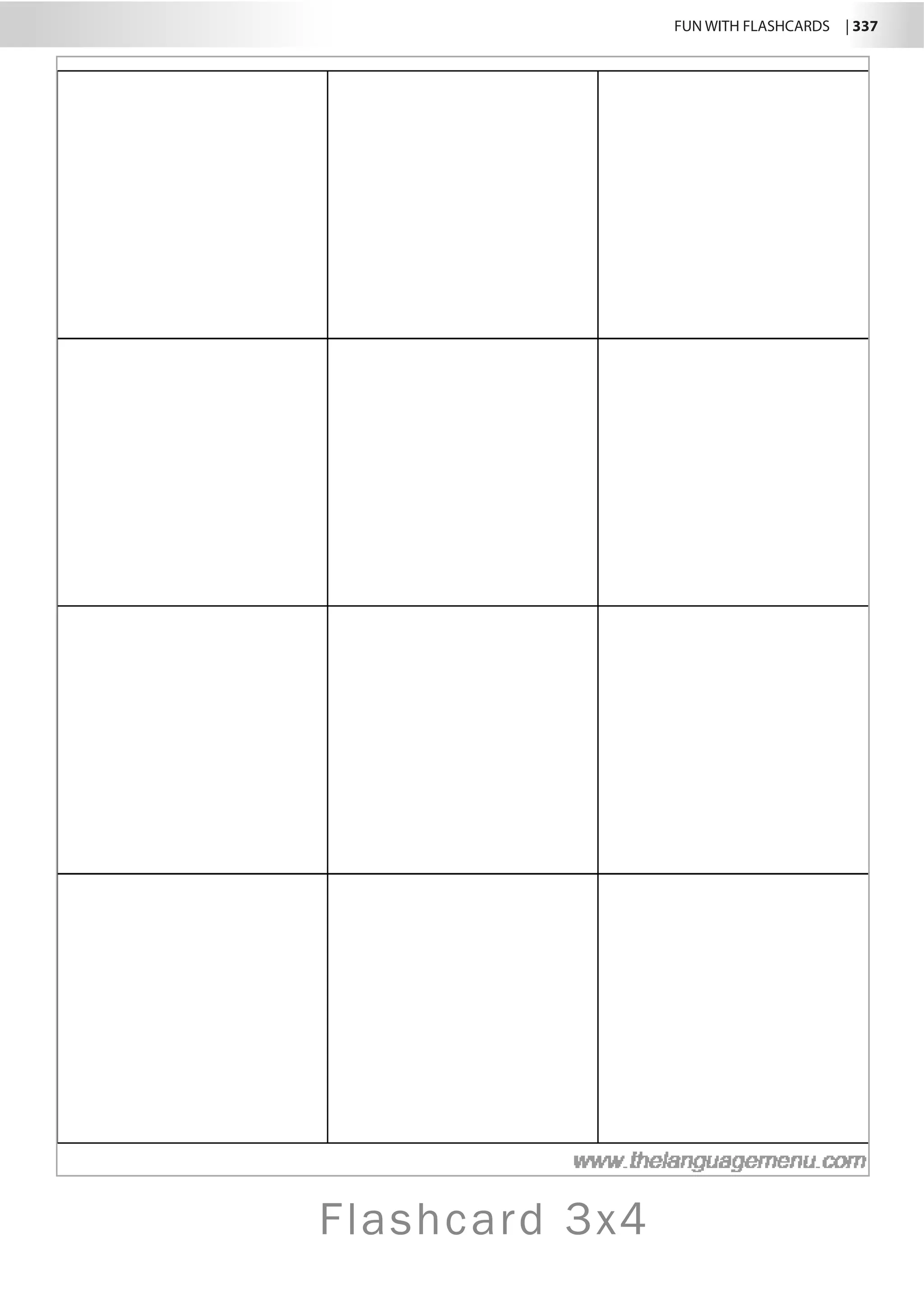 Flashcard 3x4
	 FUN WITH FLASHCARDS | 337
 