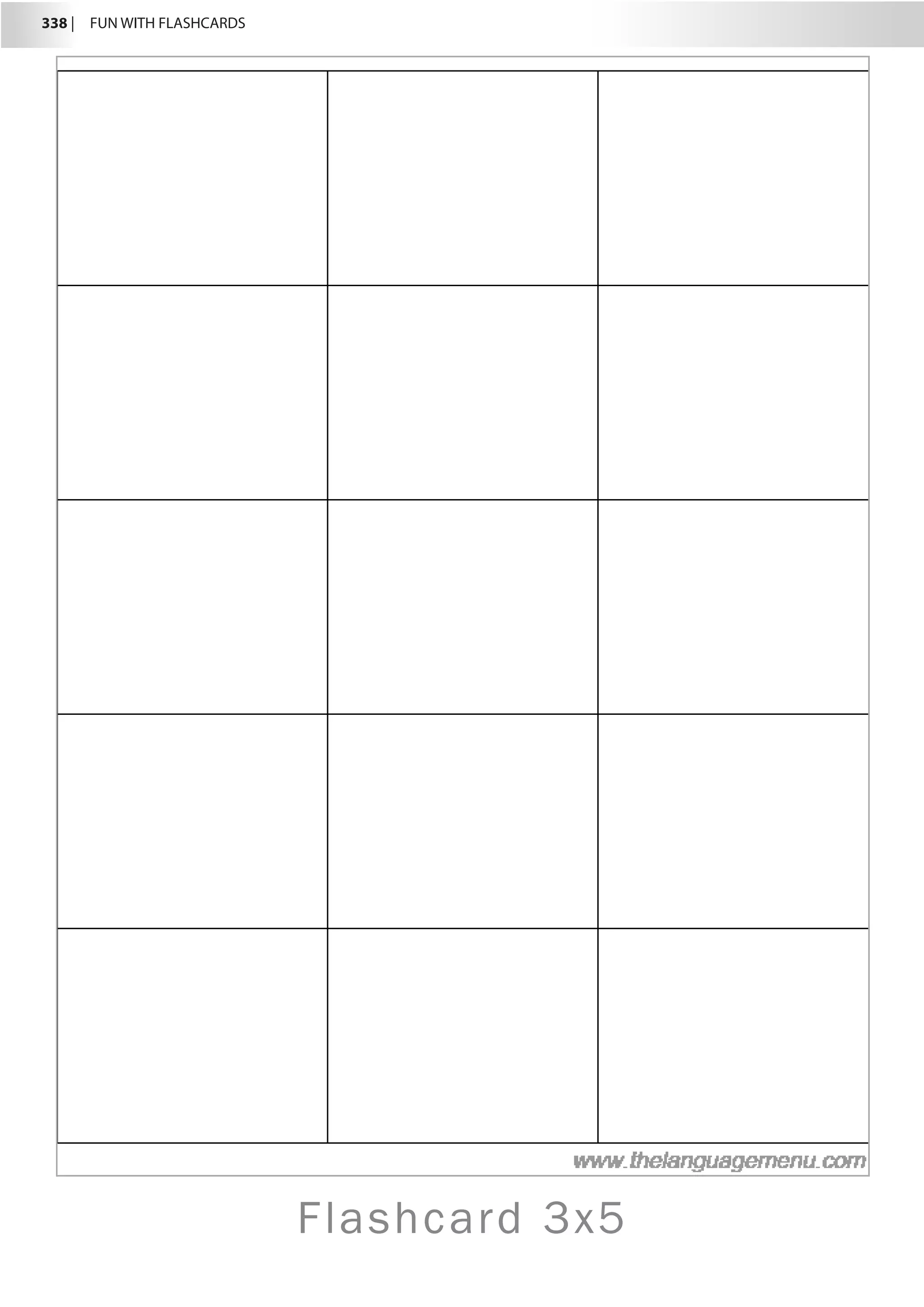 Flashcard 3x5
338 |  FUN WITH FLASHCARDS
 