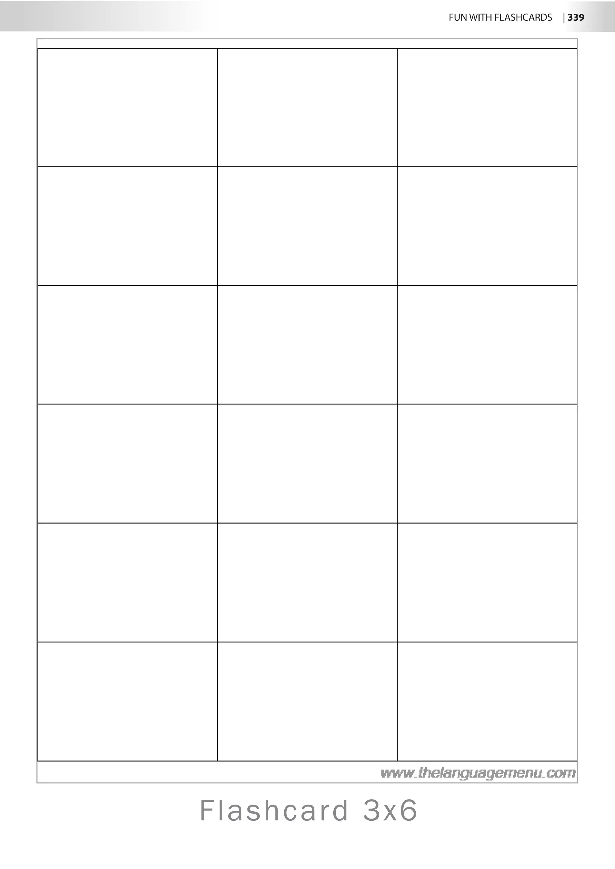 Flashcard 3x6
	 FUN WITH FLASHCARDS | 339
 
