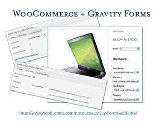 WooCommerce + Gravity Forms
http://www.woothemes.com/products/gravity-forms-add-ons/
 