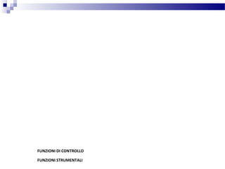 FUNZIONI DI CONTROLLO
FUNZIONI STRUMENTALI
 