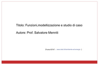 Titolo: Funzioni e modelli matematici
Autore: Prof. Salvatore Menniti
 