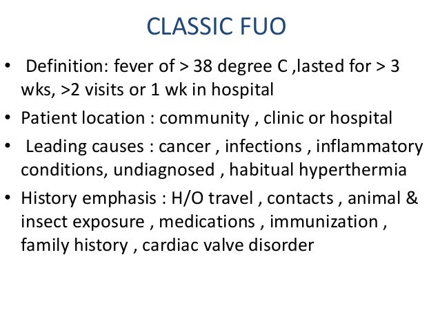 Fever Of Unknown Origin Pediatrics
