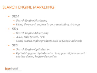 SEARCH ENGINE MARKETING<br />SEM<br />Search Engine Marketing<br />Using the search engines in your marketing strategy<br ...