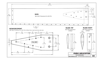 FURIA HELICOPTER -
Plans Delivery.com COPYRIGHT©2001 Osvaldo Durana
TAIL ROTOR BLADE
69
FULL SIZE
460
(18.110)
96
(3.780)
25,4
(1.00)
43
(1.693)
13
(.512)
24
(.945)
48
(1.89)
12
(.472)
48
(1.89)
30
(1.181)
36
(1.417)
31
(1.220) 55
(2.165)
6,35
(.250)
12
(.472)
21 (.827)
31 (1.220)
104
(4.094)
SKIN
Mat: 2024-T3 Aluminum 0,5 (.020) Thk
REINFORCEMENT
Mat: 2024-T3 Aluminum 0,5 (.020) Thk (4) Req’d One on each side (inner side only)
BLADE TIP BLADE ROOT
Mat: 2024-T3 Aluminum
(2) Req’d
Mat: 2024-T3 Aluminum
(2) Req’d13,8
(.5433)
94
(3.700)
85
(3.346)
10
(.394) 25,4
(1.00)
6,35
(.250)
 