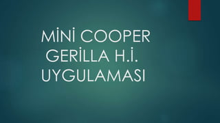 MİNİ COOPER 
GERİLLA H.İ. 
UYGULAMASI 
 