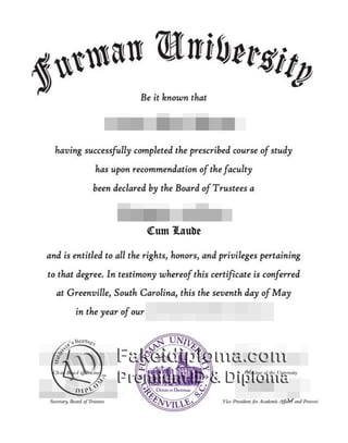 Furman University degree