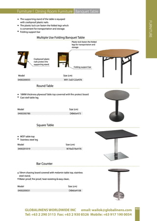 GLOBALINENS WORLDWIDE INC email: wailok@globalinens.com
Tel: +63 2 290 3113 Fax: +63 2 930 8526 Mobile: +63 917 190 0054
 