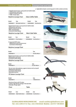 GLOBALINENS WORLDWIDE INC email: wailok@globalinens.com
Tel: +63 2 290 3113 Fax: +63 2 930 8526 Mobile: +63 917 190 0054
 