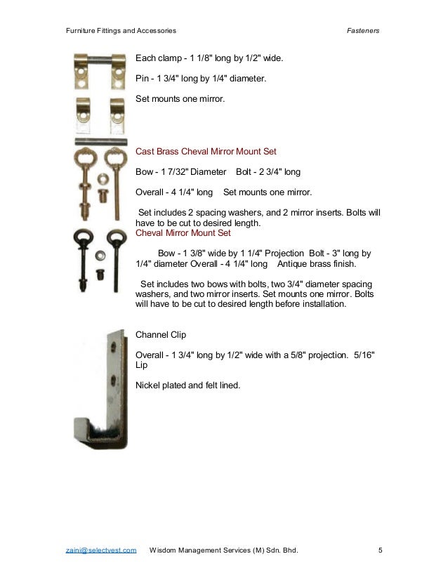 Furniture fasteners