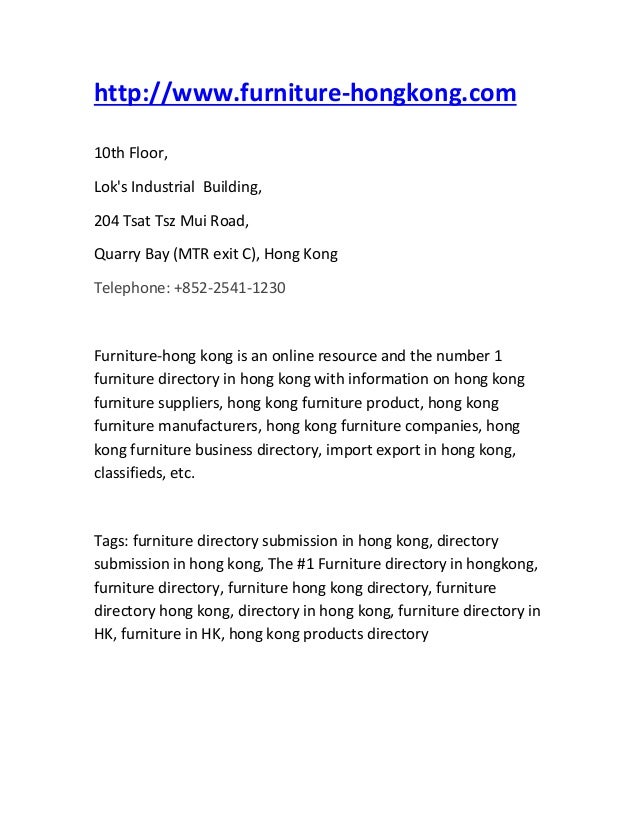Hong Kong Furniture Directory