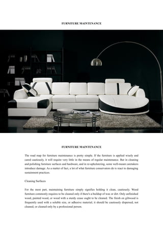 Furniture maintenance | DOC - Furniture Maintenance And Reporting Hourly