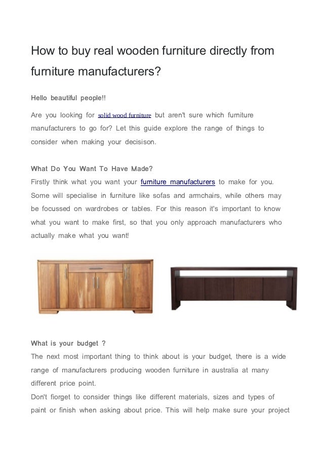 Furniture manufacturers