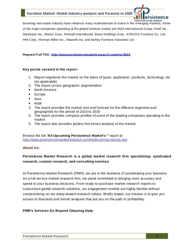 Furniture Market Global Industry analysis and Forecast to 2020