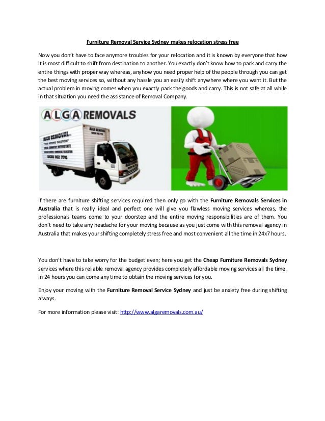 Furniture removal service sydney makes relocation stress free