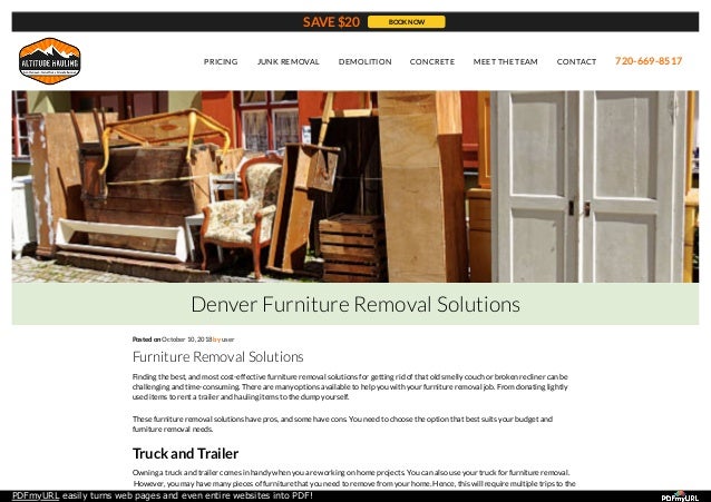 Furniture Removal Solutions Junk Removal Denver Altitude Hauling