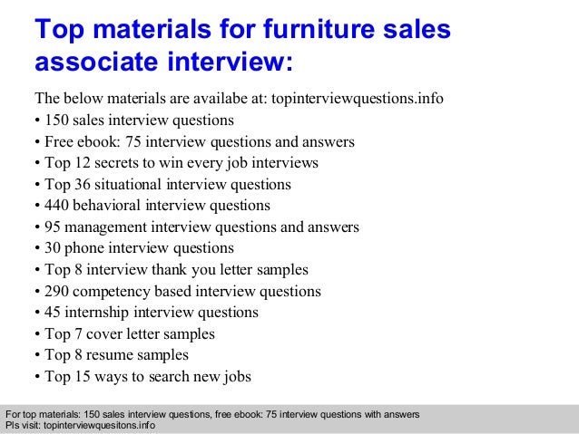 furniture sales resume