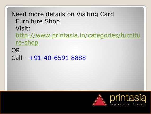 Furniture shop visiting card samples printasia.in