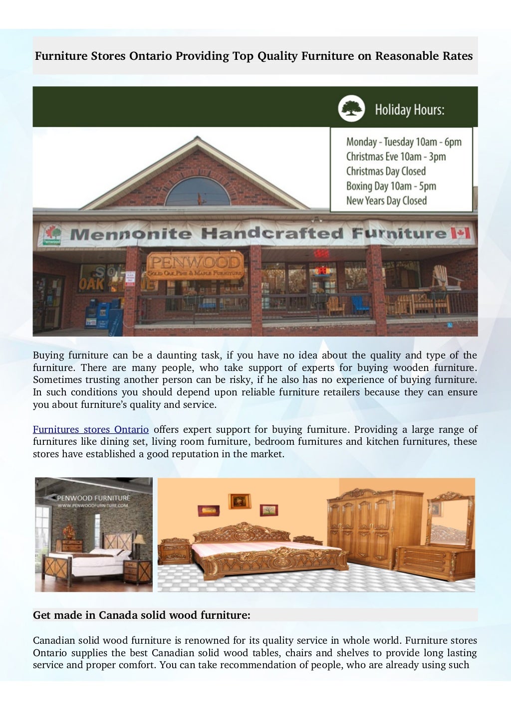 Furniture stores ontario