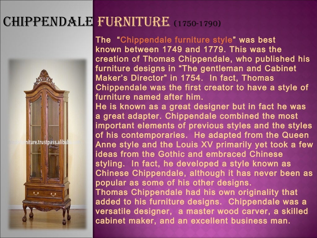 Furniture styles development timeline