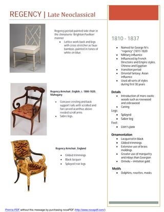 REGENCY	|	Late	Neoclassical

                                       Regency period painted side chair in
                 ...
