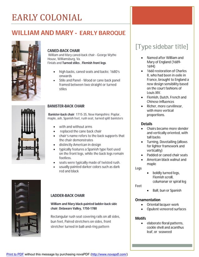 Furniture timeline assignment