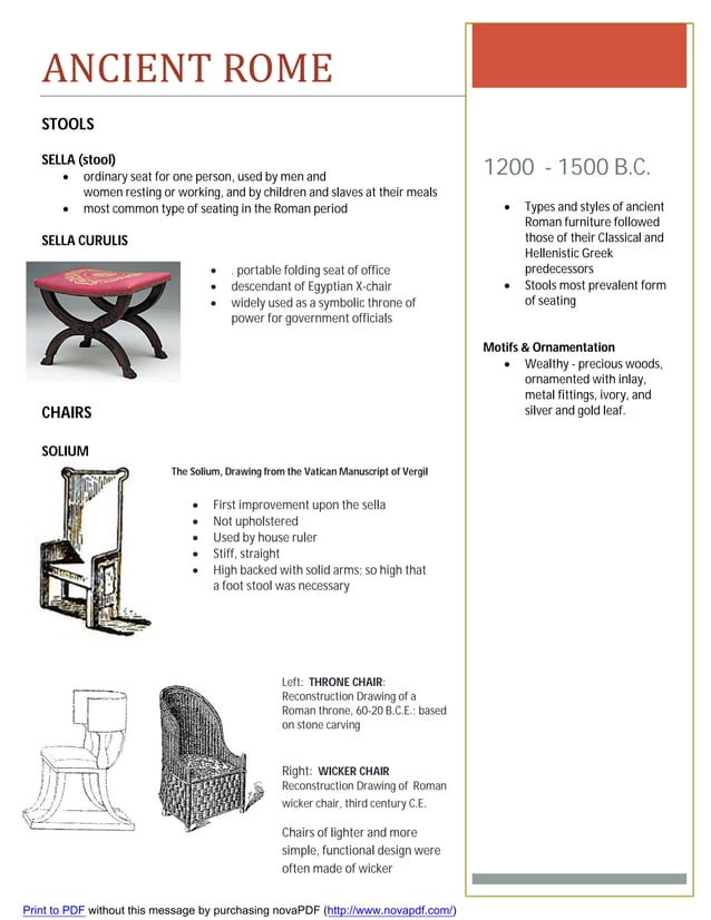 Furniture timeline assignment