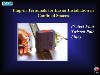 Plug-in Terminals for Easier Installation in
Confined Spaces
Protect Four
Protect Four
Twisted Pair
Twisted Pair
Lines
Lines
 