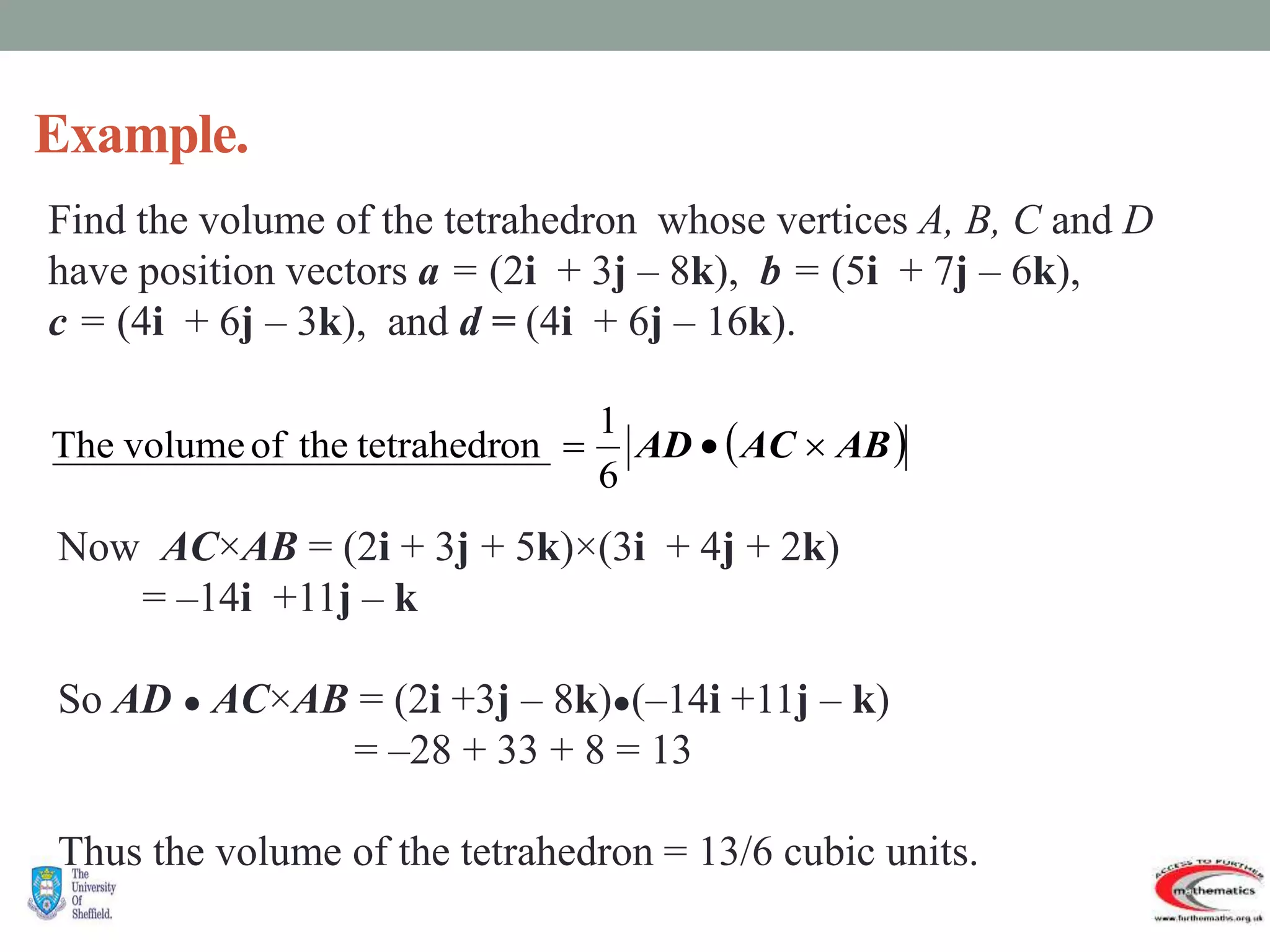 Further pure mathmatics 3 vectors | PPTX