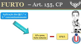 Aplicação dos §§ 1.º e
2.º concomitantemente
1/3 a pena,
furto noturno
1/3 § 2.
 