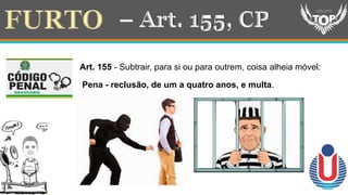 Art. 155 - Subtrair, para si ou para outrem, coisa alheia móvel:
Pena - reclusão, de um a quatro anos, e multa.
 
