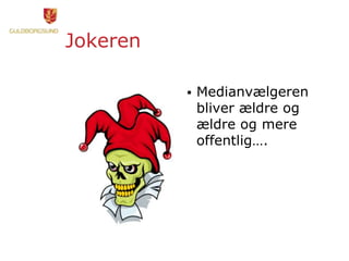 Jokeren
 Medianvælgeren
bliver ældre og
ældre og mere
offentlig….
 