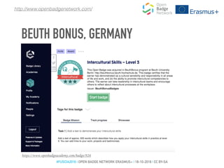 https://www.openbadgeacademy.com/badge/926
To earn this badge
you have to
write a self-report
BEUTH BONUS, GERMANY
http://www.openbadgenetwork.com/
#FUSCIA2016 | OPEN BADGE NETWORK ERASMUS+ | 18-10-2016 | CC BY-SA
 