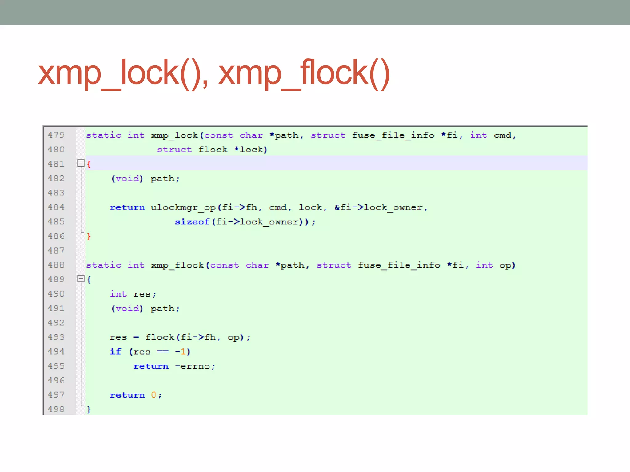 xmp_lock(), xmp_flock()




                          55
 