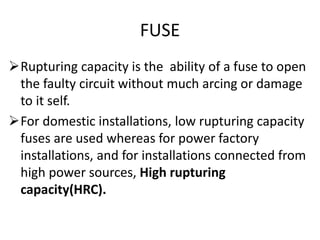 Fuse Rupture Current Fuse | PPTX
